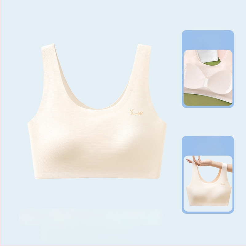Αθλητικό σουτιέν χωρίς ραφές για έφηβες, πλήρες κύπελλο, αναπνεύσιμο, με σταθερά διπλά λουριά