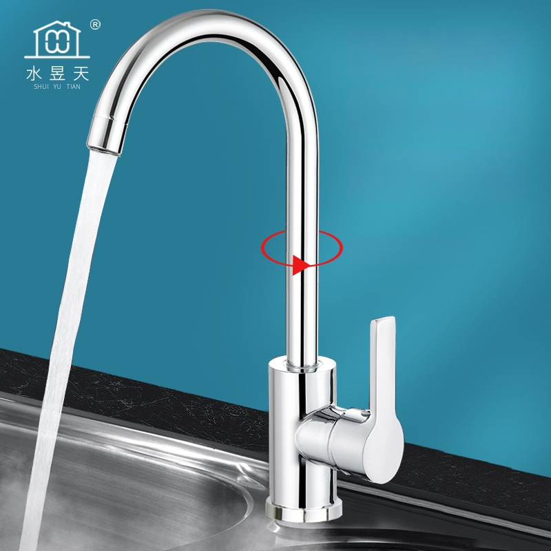Zmiešavací kuchynský faucet, meď, keramický kartušový ventil, zvislá inštalácia, 0–100 °C, 1,6 MPa