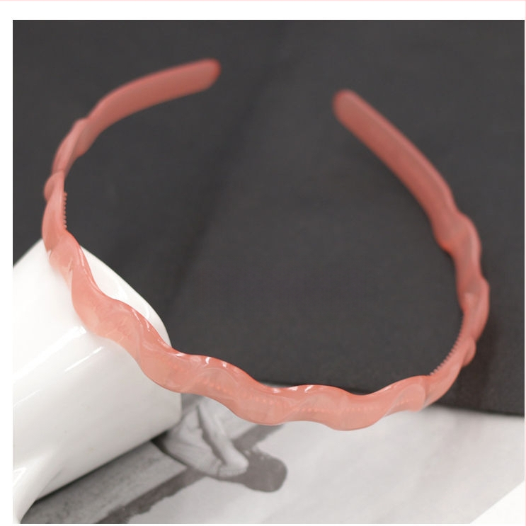 Дамска лента за глава от пластмаса/смола, ръчна изработка, противоскользящ зъбчат дизайн, стил Япония и Корея, свеж и сладък аксесоар за прическа за жени