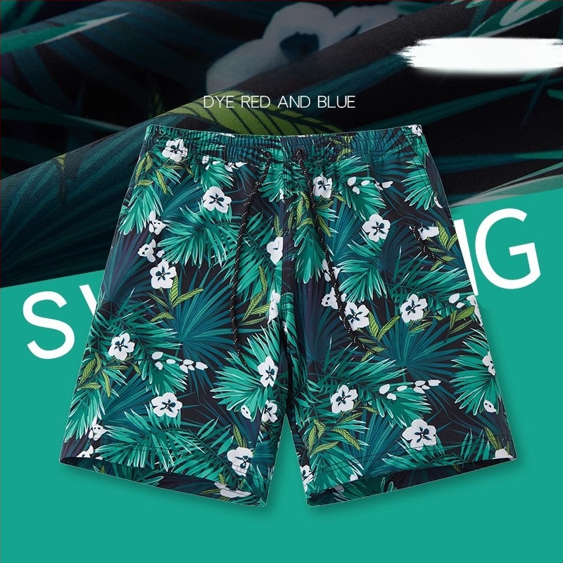 Ανδρικά καλοκαιρινά σορτς παραλίας, χαλαρή εφαρμογή, γρήγορο στέγνωμα, λεπτό ύφασμα πολυεστέρα 95%, εκτύπωση