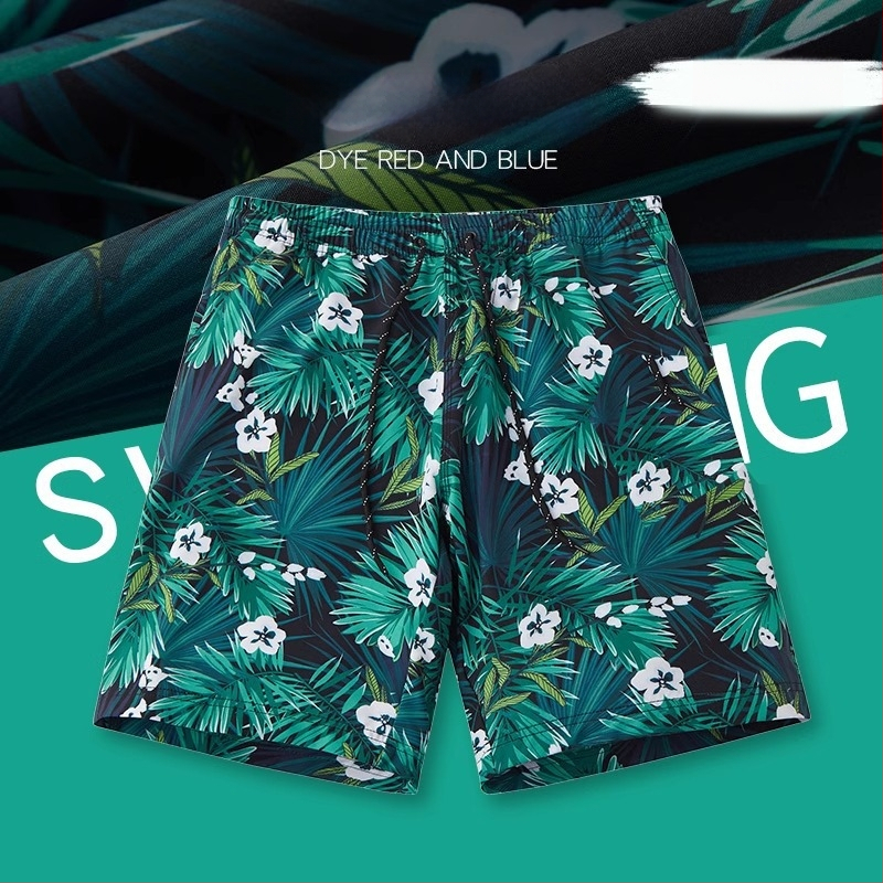 Ανδρικά καλοκαιρινά σορτς παραλίας, χαλαρή εφαρμογή, γρήγορο στέγνωμα, λεπτό ύφασμα πολυεστέρα 95%, εκτύπωση