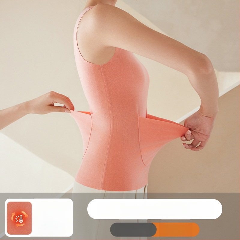 Vesta termică pentru femei, cu patch pe față și pe spate, încălzită, țesătură groasă de poliester