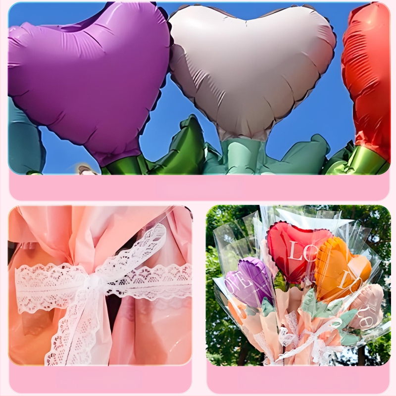 Dongyang chengnuo yibai szerelemlufi készlet, alumíniumfóliás balonok, szív alakú, Valentin-napra és kínai Valentin-nap fotórekvizitként