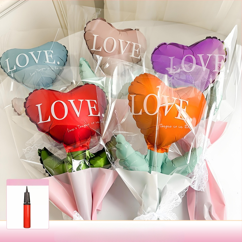 Dongyang chengnuo yibai szerelemlufi készlet, alumíniumfóliás balonok, szív alakú, Valentin-napra és kínai Valentin-nap fotórekvizitként