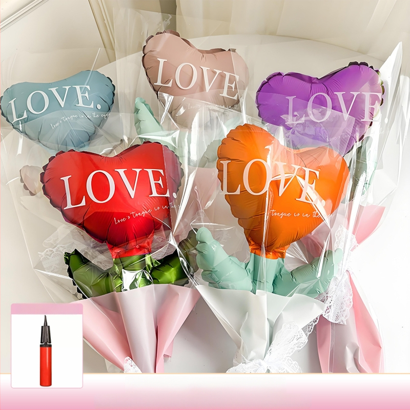Dongyang chengnuo yibai szerelemlufi készlet, alumíniumfóliás balonok, szív alakú, Valentin-napra és kínai Valentin-nap fotórekvizitként