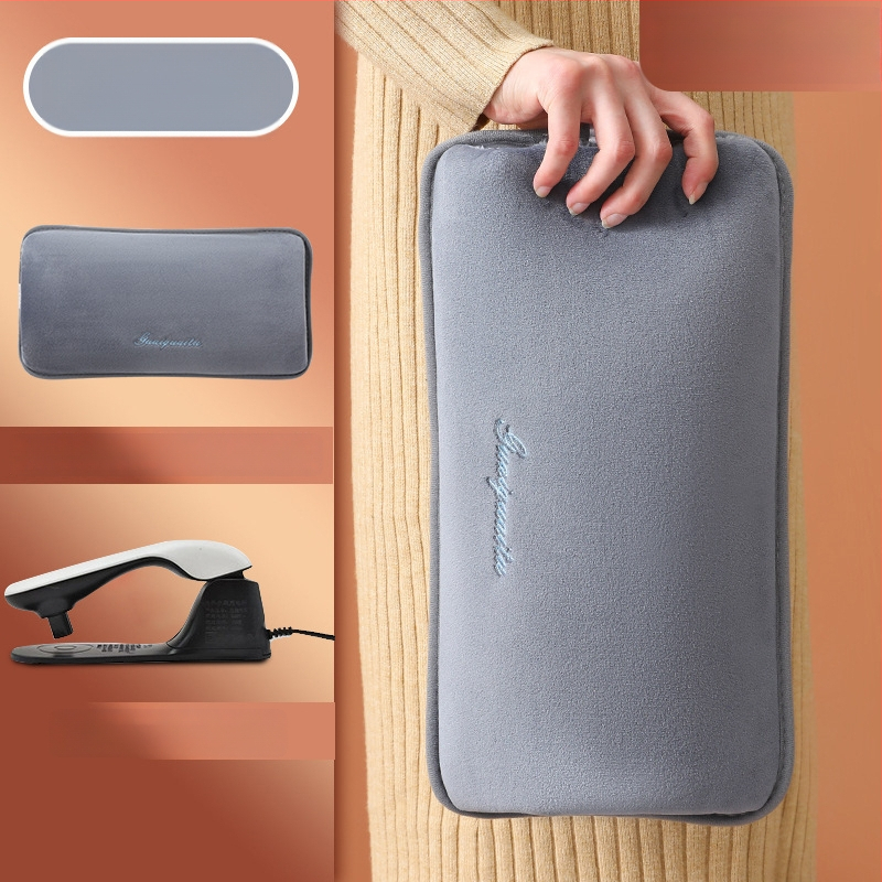 Újratölthető robbanásbiztos melegvíz-palack kézmelegítővel – elektromos fűtés, 220V, 350W, flanel anyag, automatikus kikapcsolás, vállra, nyakra, derékre, hasra, lábakra és kezekre