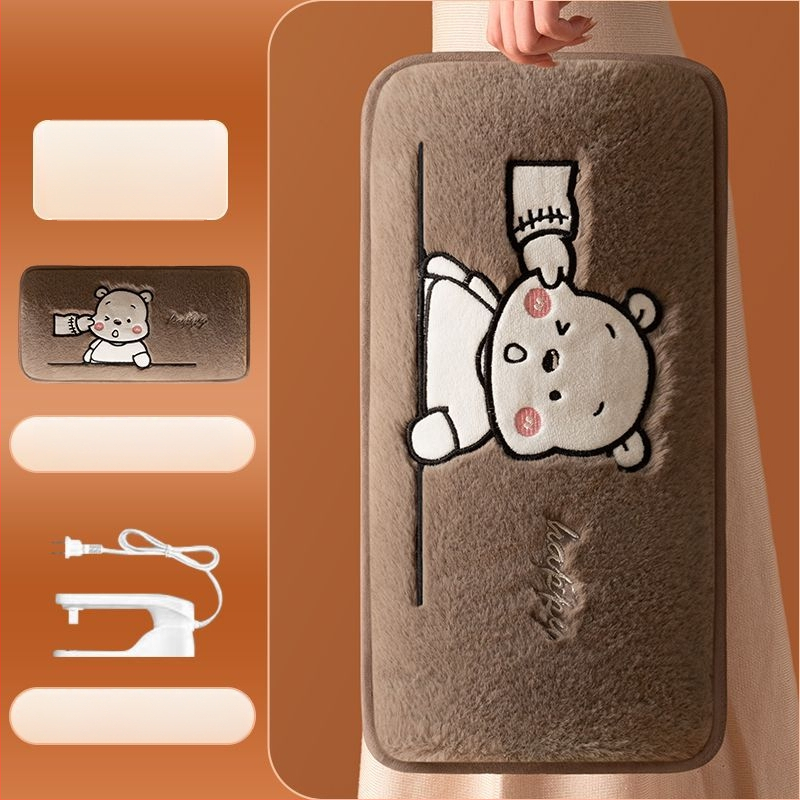 Újratölthető robbanásbiztos melegvíz-palack kézmelegítővel – elektromos fűtés, 220V, 350W, flanel anyag, automatikus kikapcsolás, vállra, nyakra, derékre, hasra, lábakra és kezekre