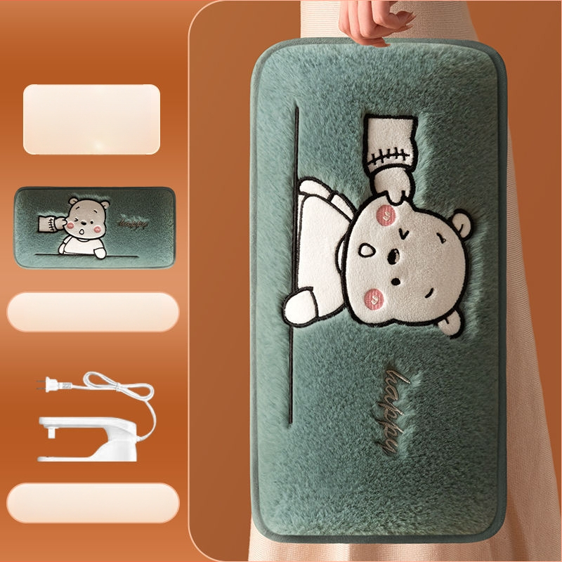 Újratölthető robbanásbiztos melegvíz-palack kézmelegítővel – elektromos fűtés, 220V, 350W, flanel anyag, automatikus kikapcsolás, vállra, nyakra, derékre, hasra, lábakra és kezekre