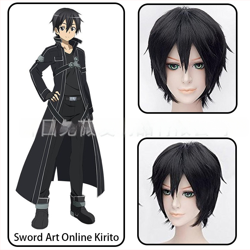 COS paróka szerepjátékhoz – rövid egyenes frufni, hőálló rost, szerepjáték stílus