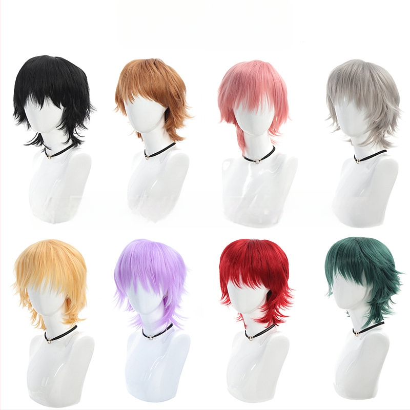 COS paróka szerepjátékhoz – rövid egyenes frufni, hőálló rost, szerepjáték stílus