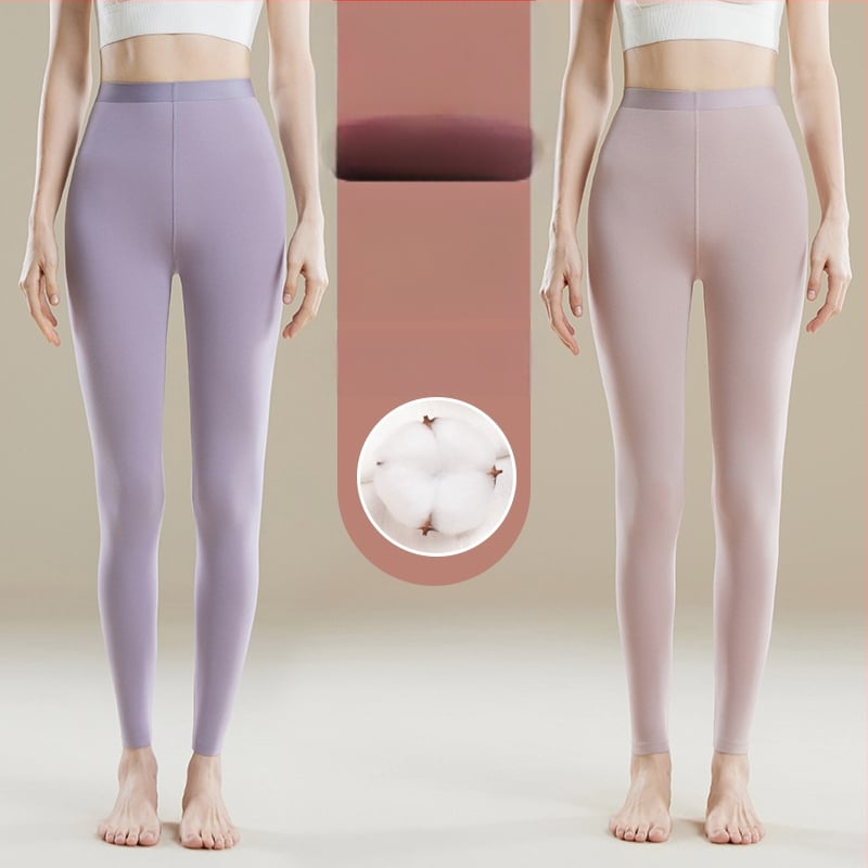 Pantaloni termici femei talie înaltă - Amestec Modal, 30–50% modal, modelare corp, păstrează căldura, culoare uni