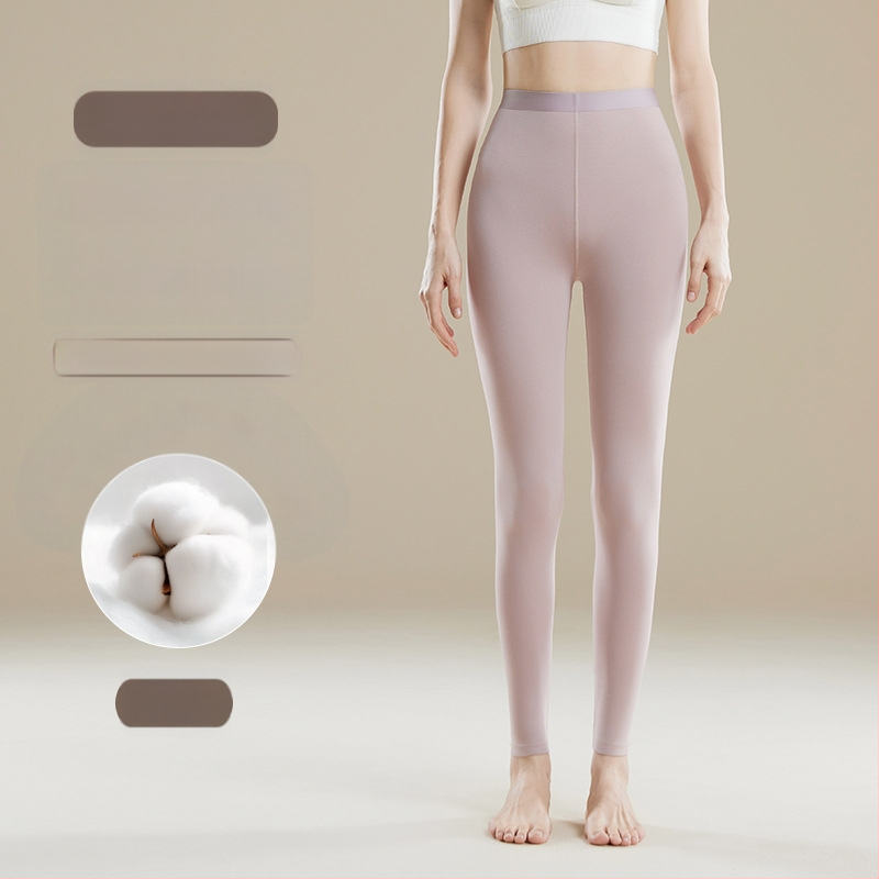 Pantaloni termici femei talie înaltă - Amestec Modal, 30–50% modal, modelare corp, păstrează căldura, culoare uni