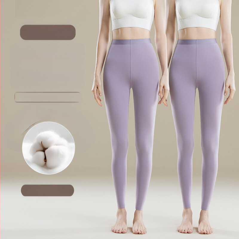 Pantaloni termici femei talie înaltă - Amestec Modal, 30–50% modal, modelare corp, păstrează căldura, culoare uni