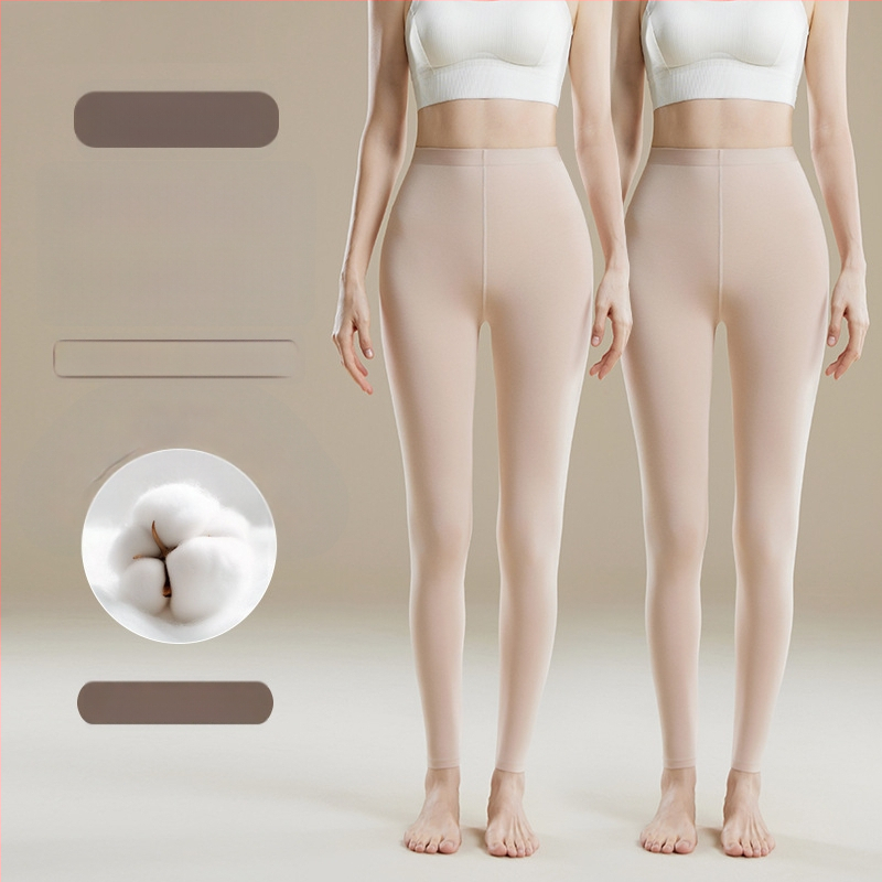 Pantaloni termici femei talie înaltă - Amestec Modal, 30–50% modal, modelare corp, păstrează căldura, culoare uni