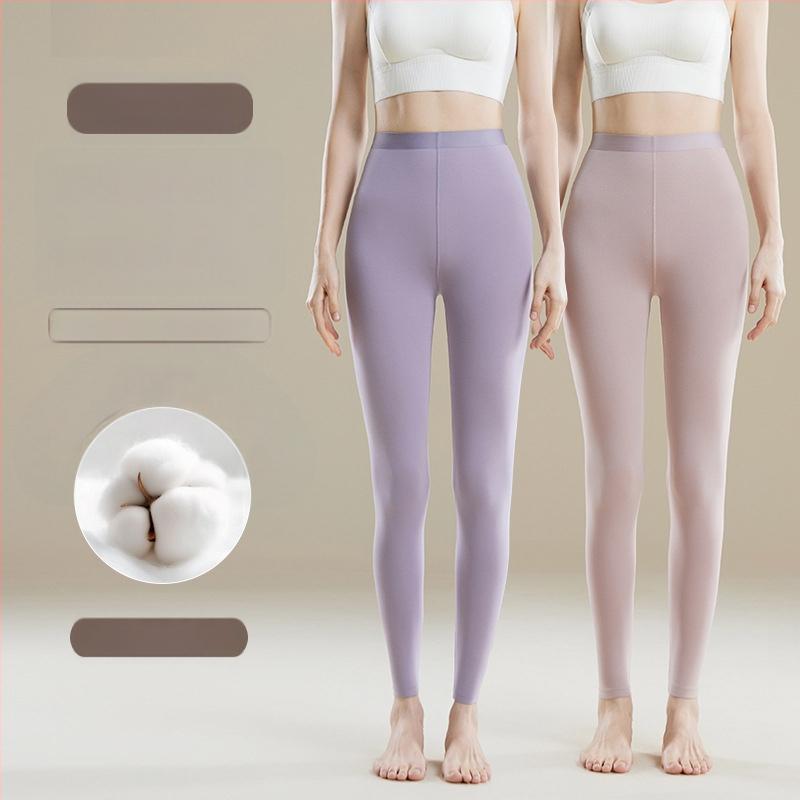 Pantaloni termici femei talie înaltă - Amestec Modal, 30–50% modal, modelare corp, păstrează căldura, culoare uni