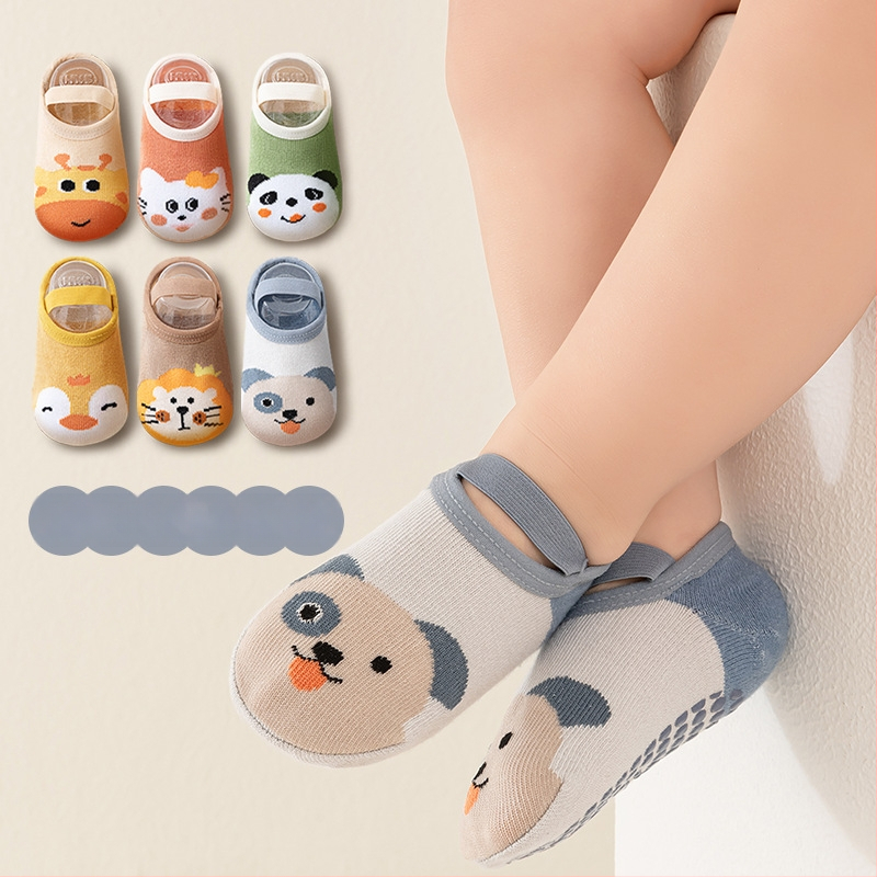 Παιδικές εσωτερικές αντιολισθητικές κάλτσες δαπέδου, 80% βαμβάκι, καρτούν σχέδιο, άνοιξη-καλοκαίρι-φθινόπωρο