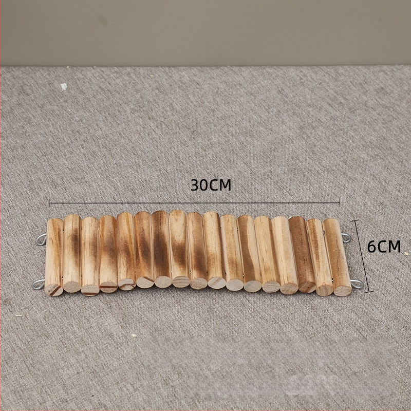 Gard decorativ din lemn masiv pentru hamster, cu scară