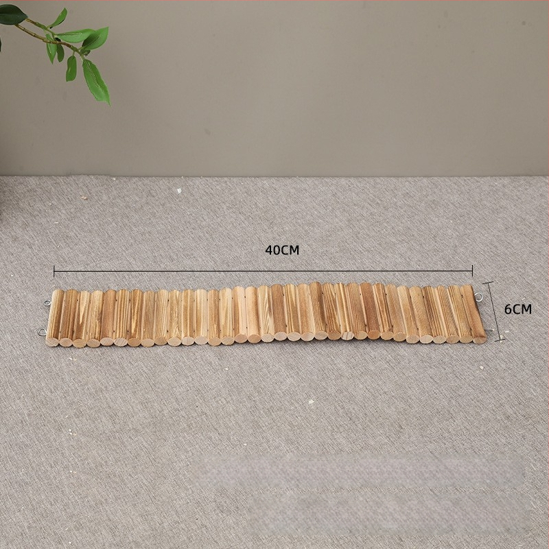 Gard decorativ din lemn masiv pentru hamster, cu scară