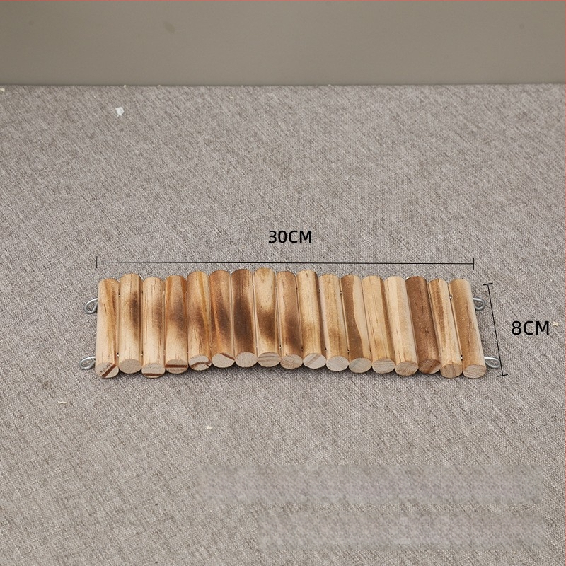 Gard decorativ din lemn masiv pentru hamster, cu scară