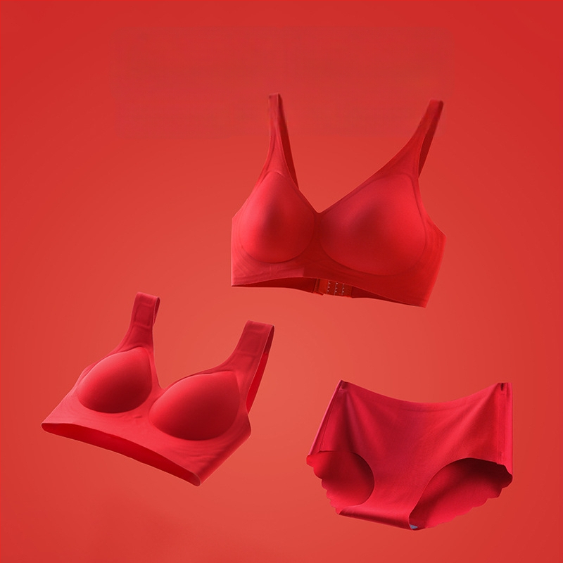 Sutien fără fir, cupe 3/4, cupă modelată subțire, bretele fixe duble, fără închidere pe spate