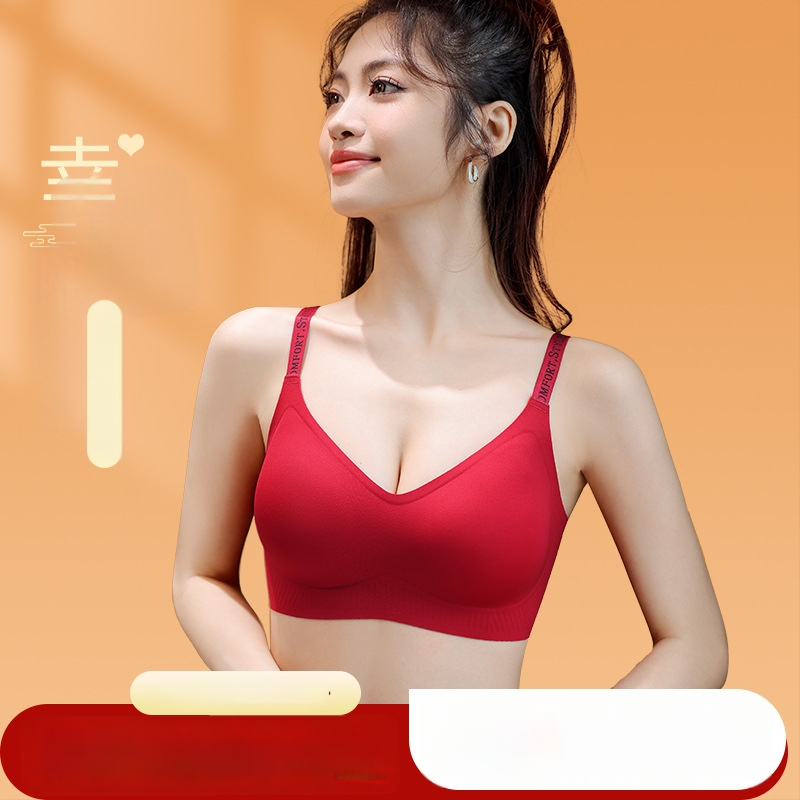 Sutien fără fir, cupe 3/4, cupă modelată subțire, bretele fixe duble, fără închidere pe spate