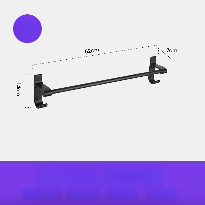 Fürdőszobai törölközőtartó űr-alumíniumból, fekete anodizált felülettel, dupla réteg, teherbírás 10 kg, Emma márka