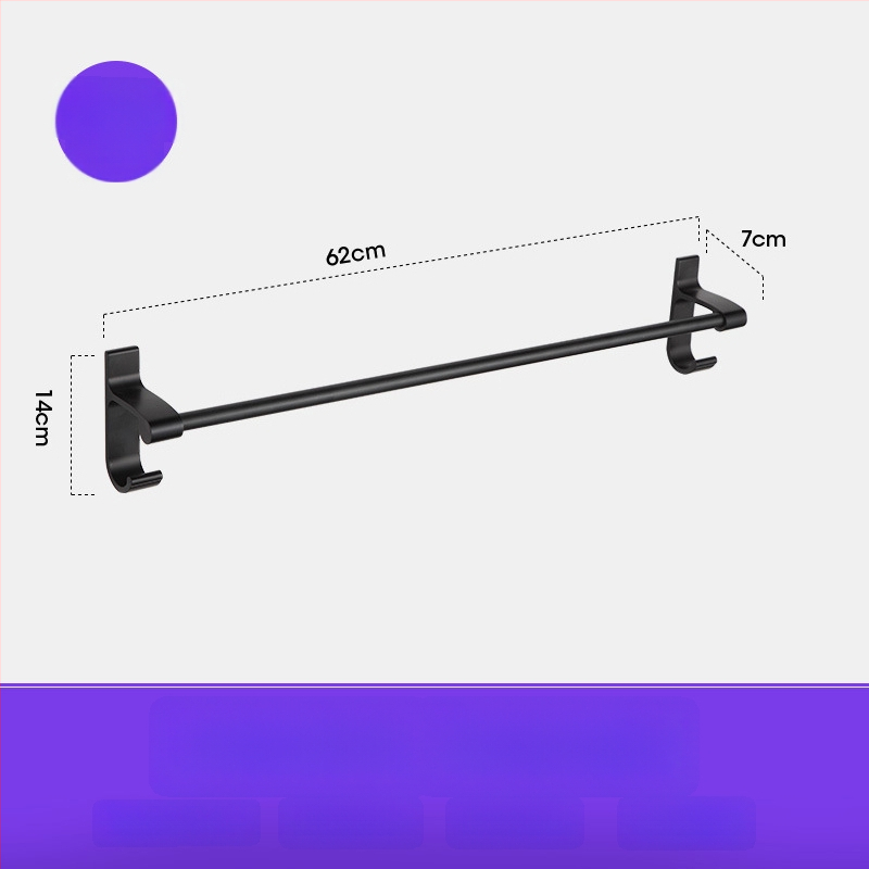 Fürdőszobai törölközőtartó űr-alumíniumból, fekete anodizált felülettel, dupla réteg, teherbírás 10 kg, Emma márka