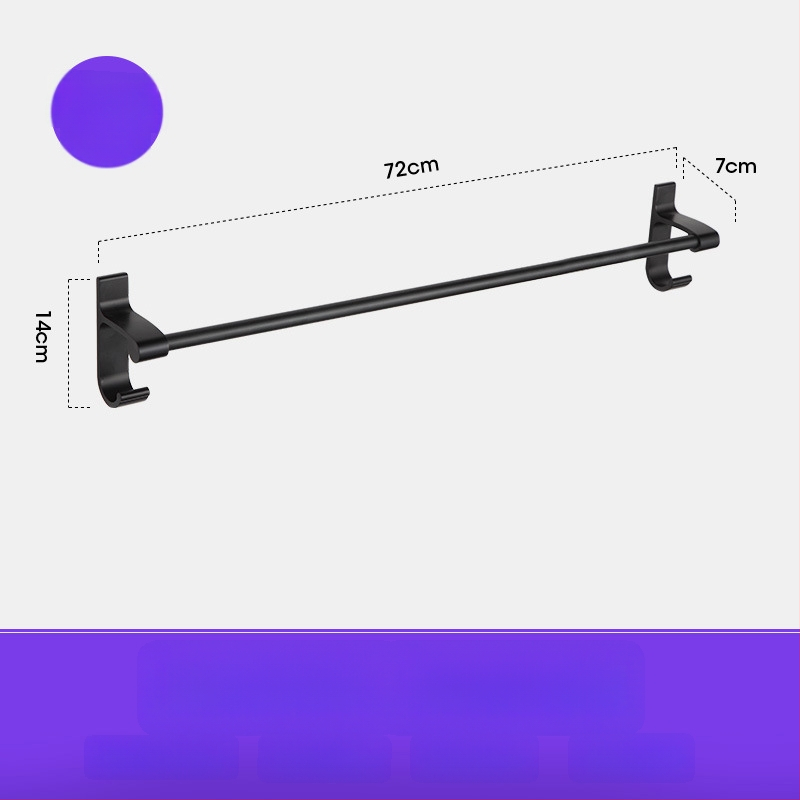 Fürdőszobai törölközőtartó űr-alumíniumból, fekete anodizált felülettel, dupla réteg, teherbírás 10 kg, Emma márka