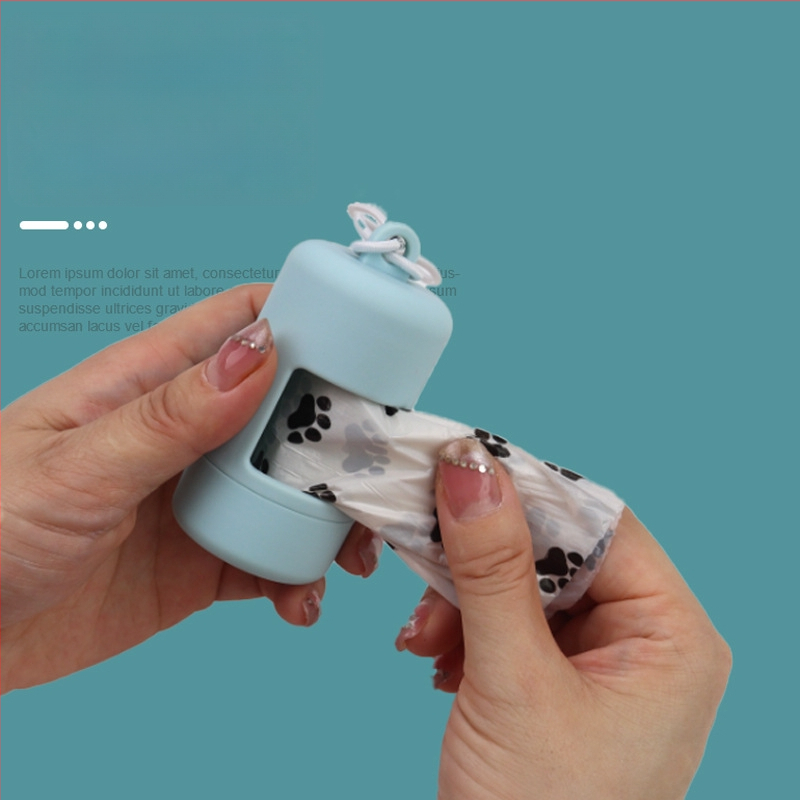 Dávkovač vreciek na odpadky s elastickou matnou nádobou na skladovanie – ABS materiál, nástroj na zber výkalov pre domáce zvieratá