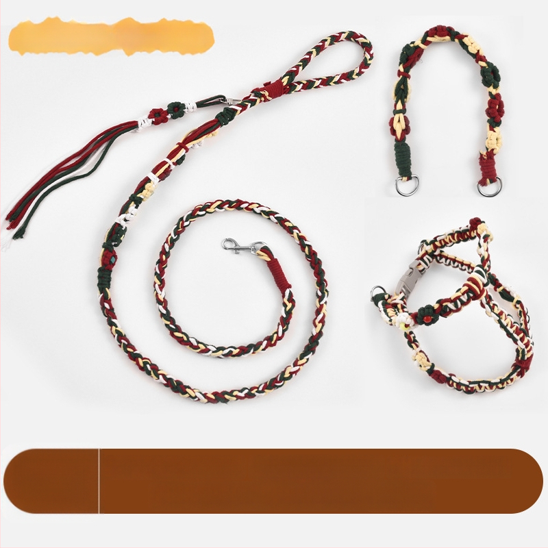 DIY Σετ λουριού σκύλου – χειροποίητο υφαντό, βαμβάκι, καθολική χρήση, χριστουγεννιάτικο θέμα, στυλ ανάπαυσης