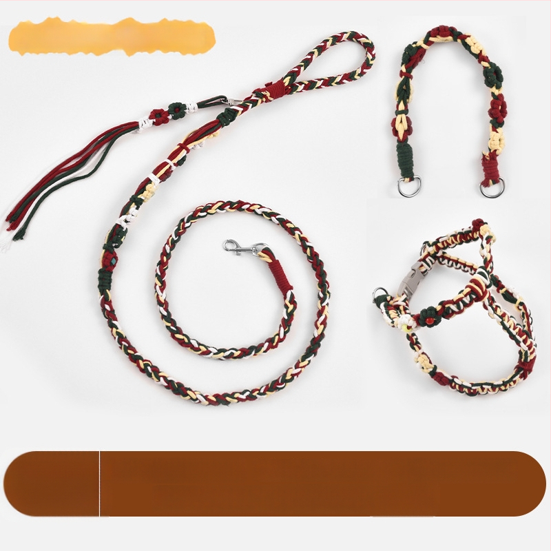 DIY Σετ λουριού σκύλου – χειροποίητο υφαντό, βαμβάκι, καθολική χρήση, χριστουγεννιάτικο θέμα, στυλ ανάπαυσης