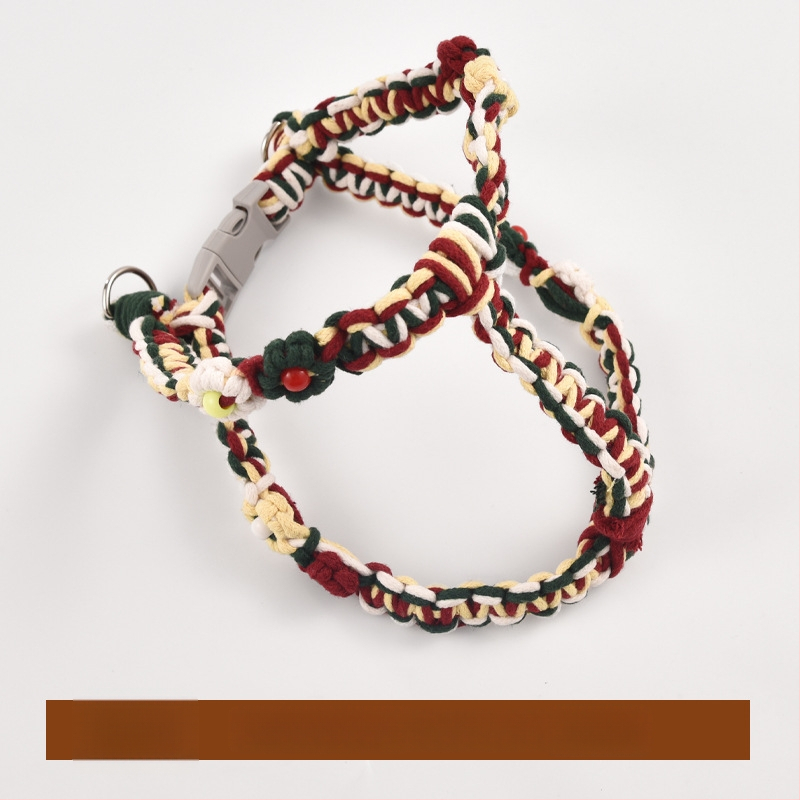 DIY Σετ λουριού σκύλου – χειροποίητο υφαντό, βαμβάκι, καθολική χρήση, χριστουγεννιάτικο θέμα, στυλ ανάπαυσης