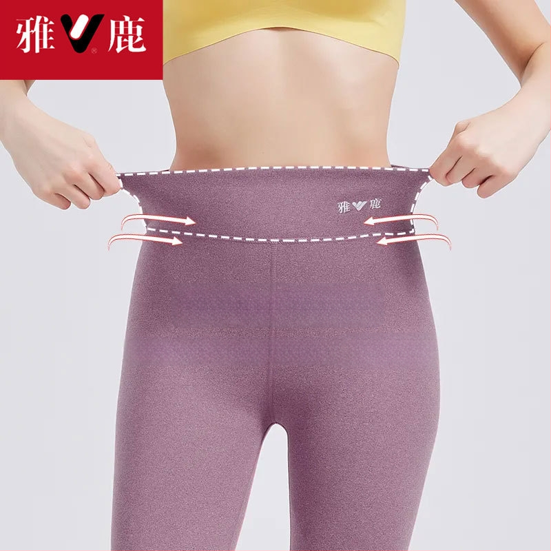 Pantaloni termici pentru femei cu talie înaltă, țesătură cationică, căptușeală velur, 90–95% poliester, grosime 201–250 g/m2