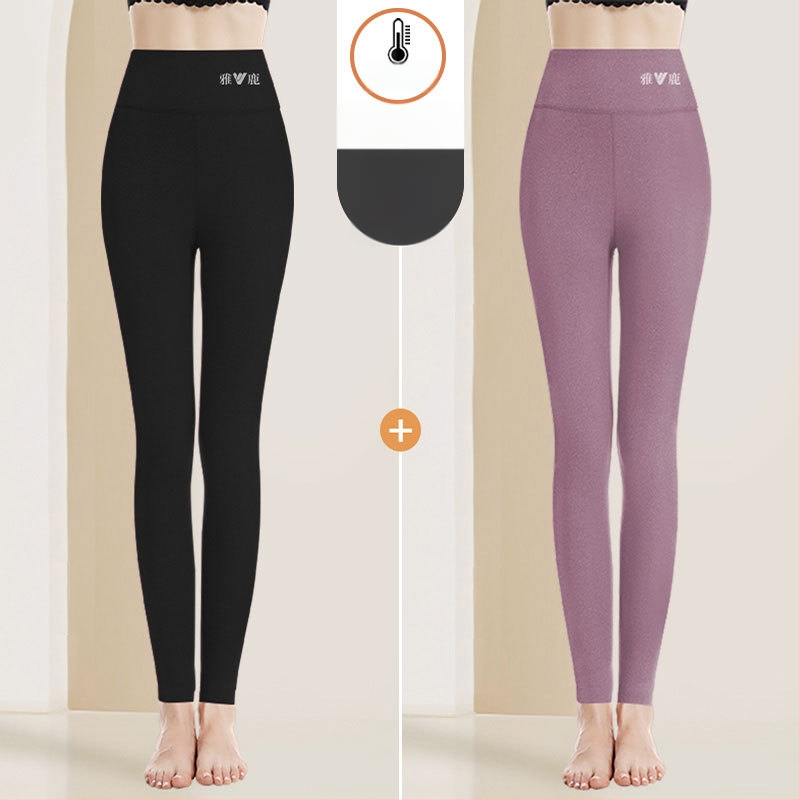 Pantaloni termici pentru femei cu talie înaltă, țesătură cationică, căptușeală velur, 90–95% poliester, grosime 201–250 g/m2