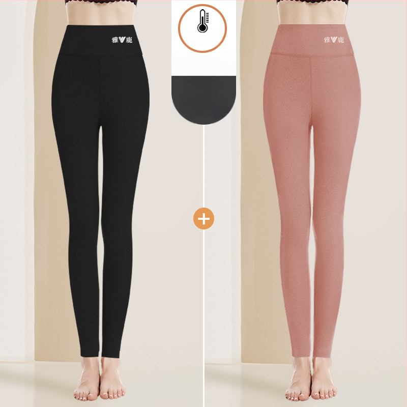 Pantaloni termici pentru femei cu talie înaltă, țesătură cationică, căptușeală velur, 90–95% poliester, grosime 201–250 g/m2