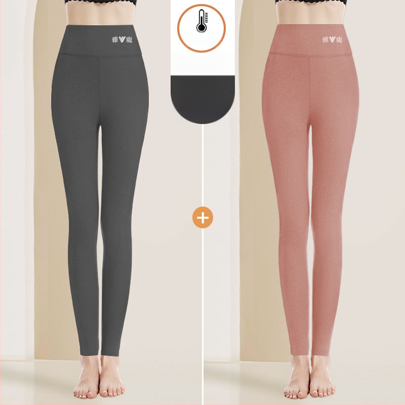 Pantaloni termici pentru femei cu talie înaltă, țesătură cationică, căptușeală velur, 90–95% poliester, grosime 201–250 g/m2