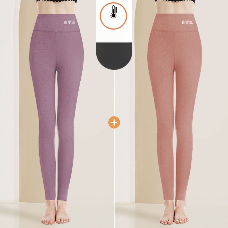 Pantaloni termici pentru femei cu talie înaltă, țesătură cationică, căptușeală velur, 90–95% poliester, grosime 201–250 g/m2