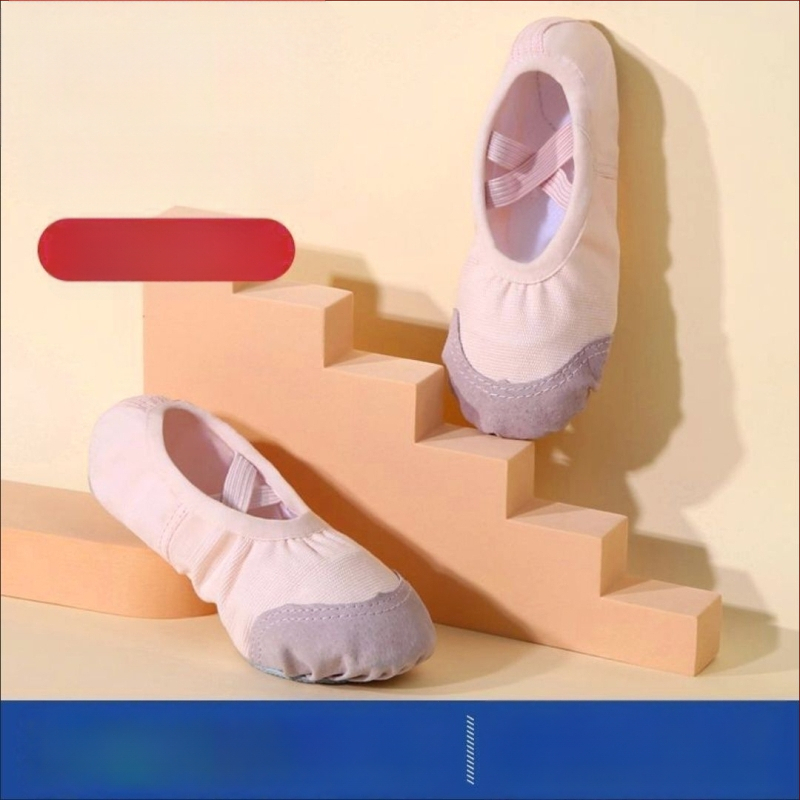 Mengwei Latin tánc cipők lányoknak - kínai stílus, pekingi opera, puha talp, pamut felső rész, 7–12 éveseknek