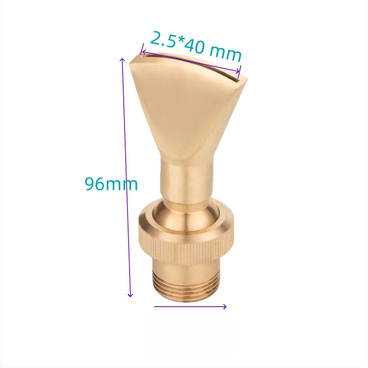 Duză din cupru reglabilă, cu direcții multiple, în formă de ventilator și duză cu gură plată, pentru elemente de apă, de la Petrel (Material: Cupru; Domeniu de aplicare: curți, munți artificiali, piscine, fântâni peisagistice)