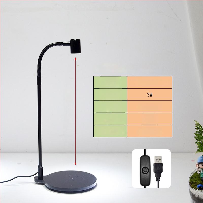 LED φως ανάπτυξης φυτών για παχύφυτα και φυτά σε γλάστρες - πλήρες φάσμα, 3W, 0,5 kg