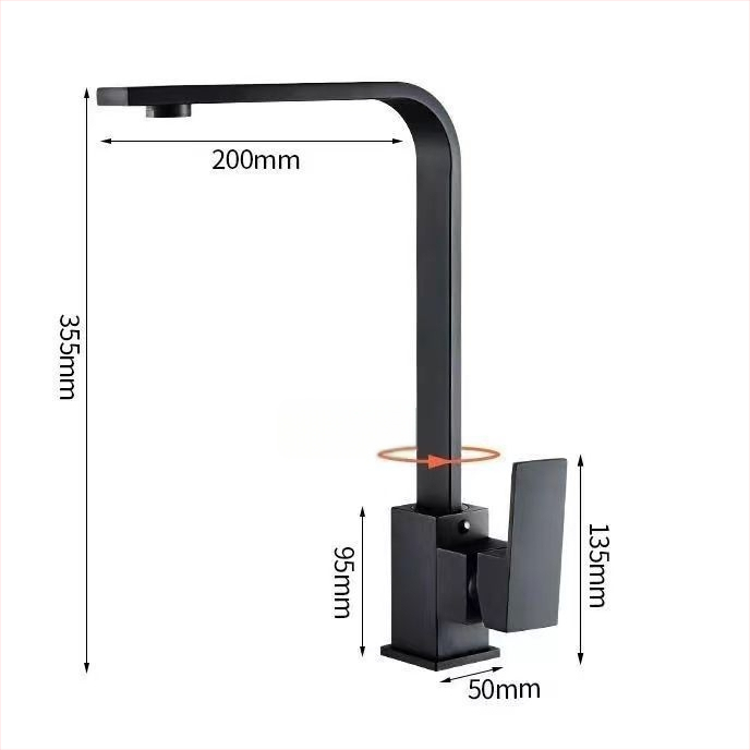 Nerezová kuchynská batéria, model 10090, miešací ventil, montáž typu sedadlo, keramický ventil s jadrom