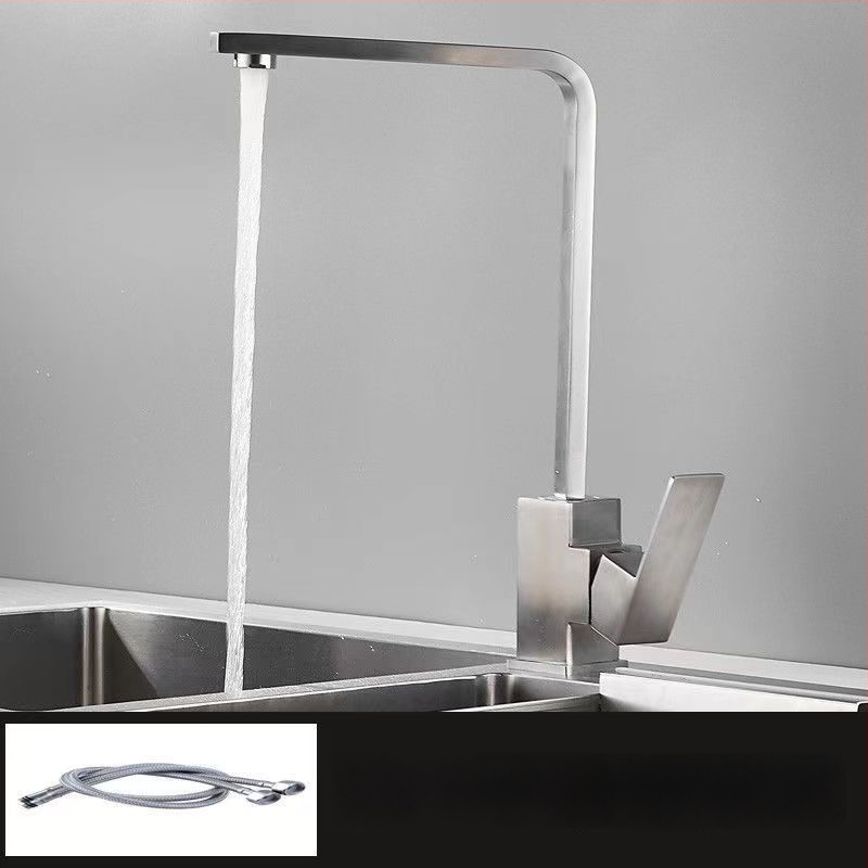 Nerezová kuchynská batéria, model 10090, miešací ventil, montáž typu sedadlo, keramický ventil s jadrom