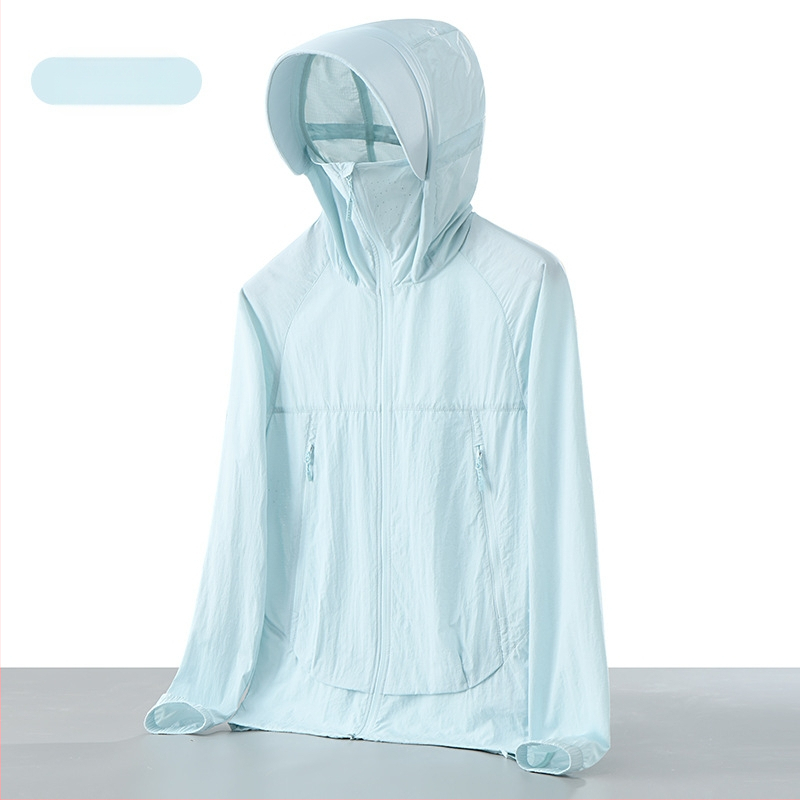 Unisex ultralagana jakna s UV zaštitom UPF50+, 100% najlon, prozračna, brzo se suši, kapuljača, za ljetne aktivnosti na otvorenom