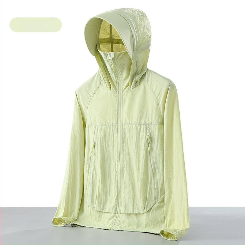Unisex ultralagana jakna s UV zaštitom UPF50+, 100% najlon, prozračna, brzo se suši, kapuljača, za ljetne aktivnosti na otvorenom