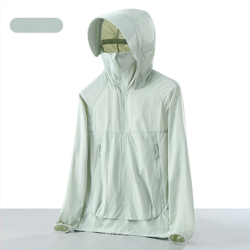 Unisex ultralagana jakna s UV zaštitom UPF50+, 100% najlon, prozračna, brzo se suši, kapuljača, za ljetne aktivnosti na otvorenom
