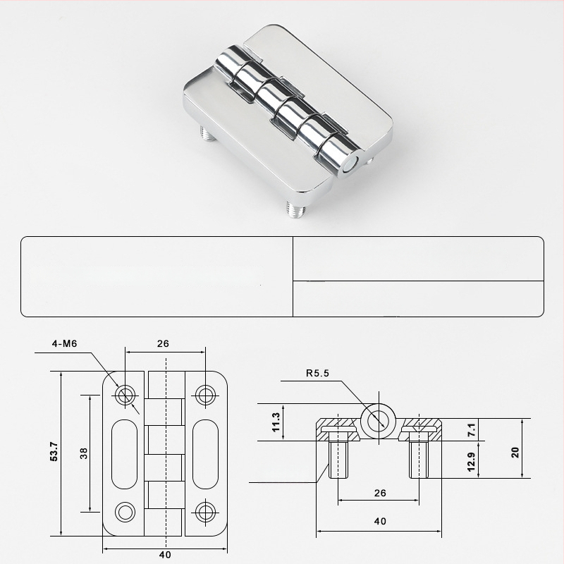 CL209 cinkötvözetű szokványos négyszögletes csukló disztribúciós dobozokhoz — modellek CL209-1, CL209-A, CL209-1C; anyag: cinkötvözet; felületkezelés: elektroplakkolás és polírozás; márka: Chikai