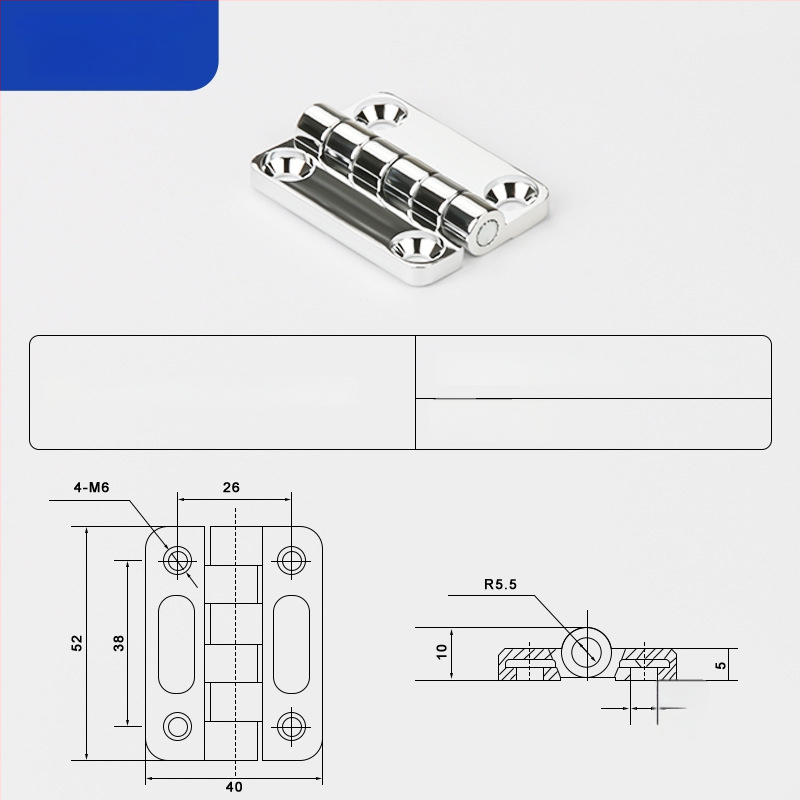 CL209 cinkötvözetű szokványos négyszögletes csukló disztribúciós dobozokhoz — modellek CL209-1, CL209-A, CL209-1C; anyag: cinkötvözet; felületkezelés: elektroplakkolás és polírozás; márka: Chikai