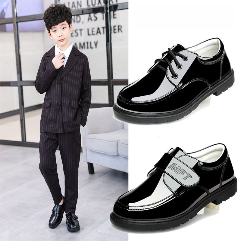 Deti PU kožené topánky, britský štýl, nízky profil, Slip-On, gumová podrážka