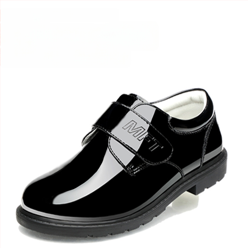 Deti PU kožené topánky, britský štýl, nízky profil, Slip-On, gumová podrážka