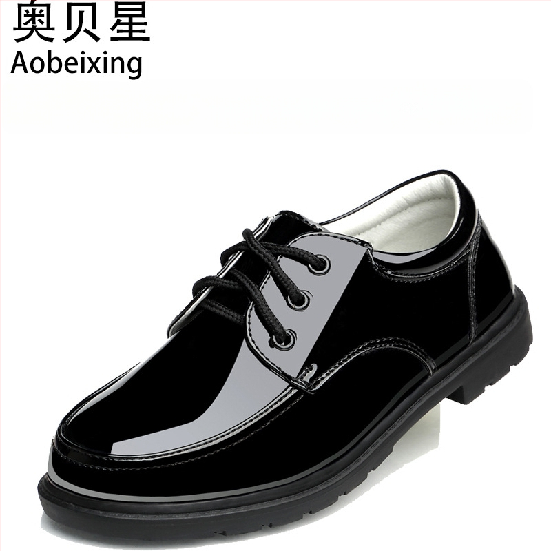 Deti PU kožené topánky, britský štýl, nízky profil, Slip-On, gumová podrážka